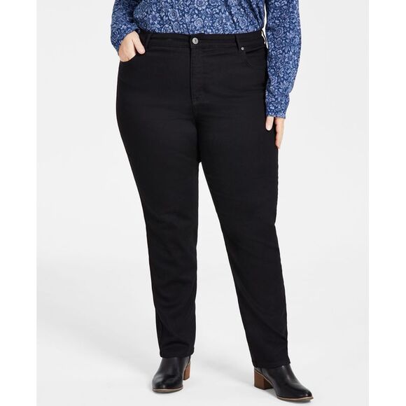 Plus Size High-Rise Straight Jeans - Picture 1 of 2